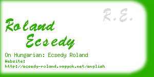 roland ecsedy business card